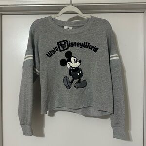 Disney World Women's Gray Vintage-Style Mickey Mouse Sweater